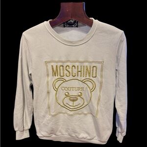 Moschino Cream Bear light grey Design sweatshirt size M in like new condition